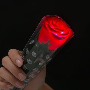 Červená ruža s LED svetlom