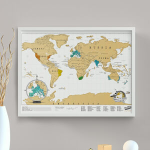 Cestovateľská stieracia mapa sveta (rozbalená, nepoužívaná)