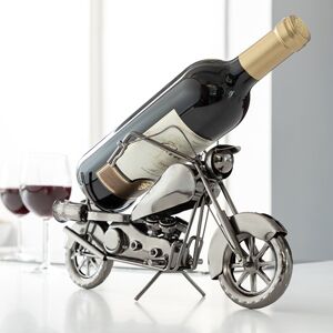 Kovový stojan na víno motorka