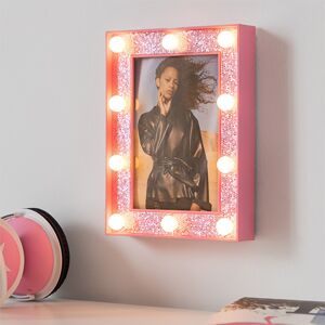 LED fotorámček s glitrami na 1 fotografiu - ružový